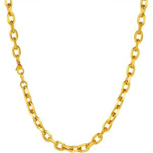 Kal-Chaîne Acier Inoxydable Homme Femme Garçon Collier Chaines Maille Rolo 3 Mm/5 Mm/7 Mm/9 Mm/12 Mm,Taille 45 Cm-75 Cm,Argenté/Or/Noir,Bijoux Cadeaux Pour Unisex (Boîte Cadeau) - Neuf