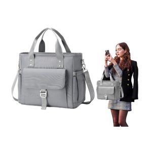 Sac Isotherme Pour Le Travail Et L'&eacute;cole - Gris, Grand Format Avec Bandouli&egrave;re, &Eacute;tanche, En Nylon R&eacute;sistant - Neuf