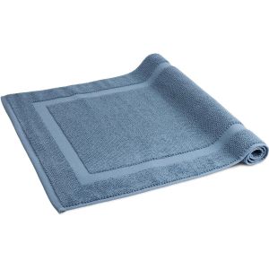 KAL-- Tapis De Bain 100% Coton | 50 X 80 Cm | Tapis De Douche | Absorbant | Bleu - Neuf