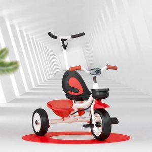 KSFAL-Vélos Pour Enfants,Tricycles À Pédales Et À Pousser Avec Freins,Bâtons De Marche Amovibles Pour Les Parents,Pédales Pliables 75 * 50 * 87Cm - Neuf