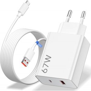 67W Chargeur Rapide Avec 2M C&acirc;ble Usb C Pour Redmi Note 14 Pro 14S 13 12,2 Ports Adaptateur Secteur Avec Pd 45W,Chargeur Turbo Pour Xiaomi14T Pro 13T 13 Lite 14 Ultra Pad 7Pro Poco X7 X6 M7Pro F6 F5 - Neuf