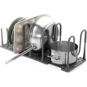 Eryi-Peggy Organiseur Pour Casseroles, Poêles, Couvercles, Planches À Découper, Plaques De Cuisson Et Plus Encore, Anthracite - Neuf
