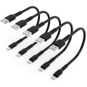 TRAHOO-C&acirc;ble de Recharge iPhone Court de 0,3 m, 5Pack C&acirc;ble USB A vers Lightning de 30 cm C&acirc;ble Original de Recharge Rapide pour iPhone compatible avec Apple iPhone 12 11 Pro Max Xs Xr X 8 7 6 Plus S - Neuf
