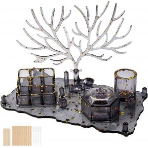 Moules En Silicone R&eacute;sine &Eacute;poxy 34pcs Moule En Silicone Pour R&eacute;sine Ensemble De Coul&eacute;e, Organisateur De Rouge &Agrave; L&egrave;vres &Agrave; 9 Emplacements, Porte-Stylo, Moules De Bo&icirc;te De Rangement Hexagonaux - Neuf