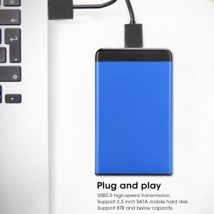 Boitier de disque dur mobile USB 3.0 portable 2,5 pouces SSD/HDD SaTa en alliage d'aluminium 8 To - Neuf