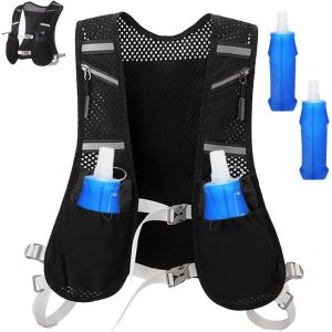 Gilet Hydratation Running, Réglable Gilet Hydratation Avec 2 Soft Flask 500 Ml, Gilet Trail, Gilet Hydratation Running Femme Et Homme, Gilet Hydratation, Pour Marathon, Cyclisme, Randonnée, Running - Neuf