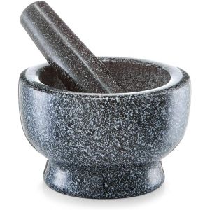 KALANKA-24501 Ensemble de mortier/pilon Granit Anthracite 14,1 x 14 x 15 cm - Neuf
