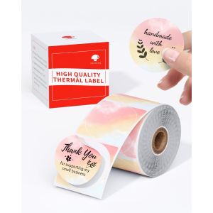Etiquette Ronde pour Imprimante d'&eacute;tiquettes M110/M120/M200/M220/M221, 1.96"" x 1.96"" (50x50mm) Etiquette Thermique Ronde de Couleur D&eacute;grad&eacute;e pour Code-barres/Logos/&eacute;tiquettes cadeaux - Neuf