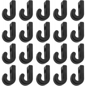 Letnerny-Lot De 20 Crochets Élastiques En Nylon En Forme De J Pour Kayak De Sécurité Pour Kayak, Canoë, Pagaie Et Bateau, Noir - Neuf