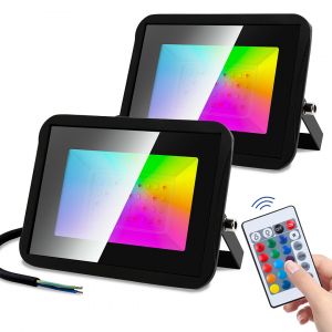 Lot de 2 Projecteur RVB IP67 Ext&eacute;rieur Projecteurs &agrave; changement de couleur &agrave; l'ext&eacute;rieur 30W - Neuf