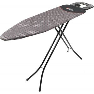 MEVRONISSHOP-LA043153BLK 122 x 38 cm Geo Planche &agrave; Repasser Pliable, Motif G&eacute;om&eacute;trique, Hauteur R&eacute;glable jusqu&iquest;&agrave; 93 cm, Table Repassage avec Grand Repose-Fer, Pieds Antid&eacute;rapants - Neuf