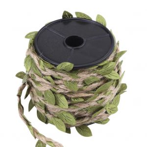 10m Simulation Feuilles Mixte Tricot Forest Series D&eacute;coration de corde de chanvre (corde de chanvre brun clair) - Neuf