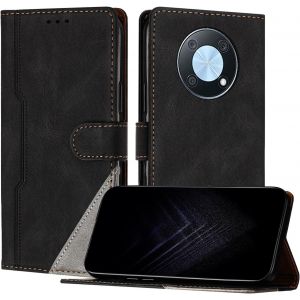 KAL-&Eacute;tui Pour Huawei Nova Y90 / Enjoy 50 Pro, Housse En Cuir Pu Avec [Protection Antichoc Tpu] [Fonction Support] [Porte-Cartes ] Antichoc Magn&eacute;tique Coque Pour Huawei Enjoy 50 Pro - Noir - Neuf
