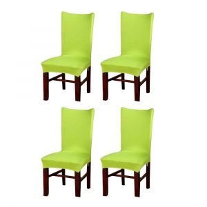 Lot De 4 Housses De Chaise Extensibles Pour Salle &Agrave; Manger, Cuisine, H&ocirc;tel, Banquet. Convient Aux Chaises De 48 X 48 Cm Et De 58 Cm De Hauteur De Dossier. - Neuf