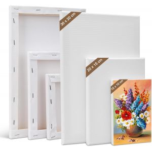 Mevronisshop-Toile &Agrave; Peindre Toile Peinture (Lot De 6) Toiles Blanche - 30 X 20, 20 X 15, 15 X 10 Cm Tableau A Peindre Pour Acryliques, Peintures &Agrave; L'huile, Gouache, Enfants, D&eacute;butants, Peintres Toil - Neuf