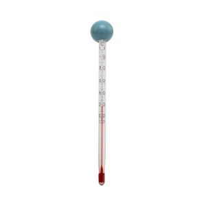 Kal-Thermomètre À Thé En Verre Avec Boule En Bois Bleu De 14 Cm De Long, Affichage De La Température De -10 À 110 °C, Thermomètre Analogique Pour Tasse À Thé, Eau À Thé, Préparation Du Thé Pour - Neuf