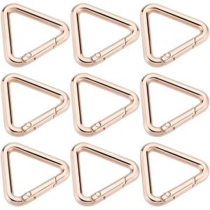 ERYI-1 Boîte De 12 Porte Clés Triangulaires À Ressort Dorés Clips Pour Anneau De Sac À Main Mousqueton À Gâchette En Métal Fermoirs À Boucle Porte Clés En Vrac Pour La Fabrication De Bijoux Porte - Neuf