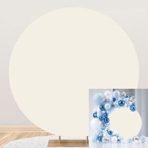 Beige Rond Toile De Fond Solide Beige Cercle Fond Couverture 150 Cm Fête D'anniversaire Décor Photographie Fond Pour Bébé Douche Nuptiale Baptême Gâteau Table Bannière Photomaton Accessoires - Neuf