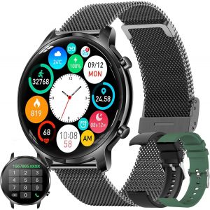Montre Connect&eacute;e Homme Avec Appel Bluetooth 5.0/Num&eacute;rotation, Smartwatch Compatible Samsung Huawei Xiaomi Android Ios Podometre Montre Sport Cardiofrequencemetre Etanche Ip67 Gps Partag&eacute; (Noir) - Neuf