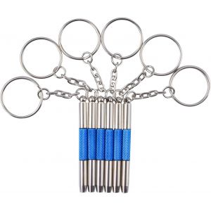 ERYI-Kit De Réparation De Tournevis 3 En 1 Pour Lunettes, Lot De 6 Tournevis, Porte-Clés Portable, Tournevis Avec Cruciforme, Hexagonal, Tête Plate Pour Lunettes, Jouets, Montres - Neuf