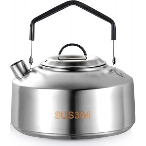 Kalanka-Bouilloire De Camping, Acier Inoxydable Bouilloire Induction, Bouilloire Gaz Portable, Grande Capacité 1l Ultra-Légère, Pour Camping, Plein Air Randonnée, Pique-Nique - Neuf
