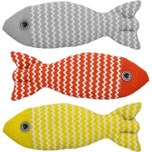 Letnerny-3pcs Jouet Pour Chat En Forme De Poisson 20cm Jouets En Peluche À L'herbe À Chat, Ouets À Mâcher Pour Animaux De Compagnie Jouets Simulation De Poisson À Mâcher Jouets Interactifs Pour Chat - Neuf