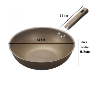 Ore-Poêle À Frire Wok Antiadhésive En Titane Et Acier Inoxydable,Cuisinière À Gaz À Induction Domestique Non Revêtue,Poêle Universelle,Casserole,Ustensiles De Cuisine-34cm- - Neuf
