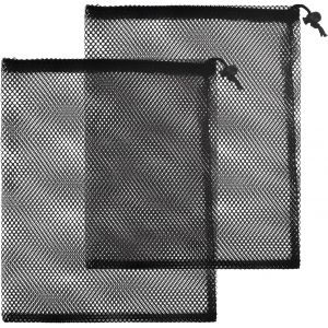 acdsgd-Sac &agrave; cordon en maille, grand sac &agrave; cordon en maille, organisateur de cordon, sacs de rangement, sacs en maille noire, sacs en filet en nylon pour piscine, plage - Neuf