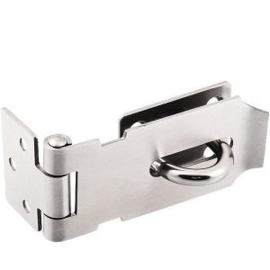 ChenQuanSarl-Loquet À Cadenas En Acier Inoxydable, Loquet Robuste Et Agrafe Avec Vis, Fermoir De Porte, Verrou De Portail, Abri De Jardin, Cadenas Pour Porte, Fenêtre, Armoire, Cage Pour Animal Domes - Neuf