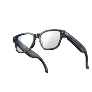 Lunettes IA Intelligentes &agrave; Monture Noire avec Cam&eacute;ra HD 8MP et Traduction en Temps R&eacute;el Transparent - Neuf