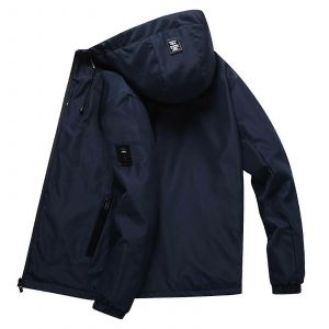 Manteau Homme En Cuir Noir, Veste De Transition Avec Capuche, Taille A5, Bleu, M - Neuf