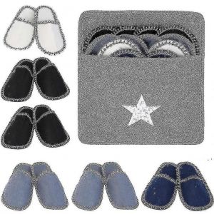 6 paires de pantoufles en feutre polaire portable lavable jetable antidérapant pantoufles à la maison pour la famille Spa Hôtels Hôtels Voyage - Neuf