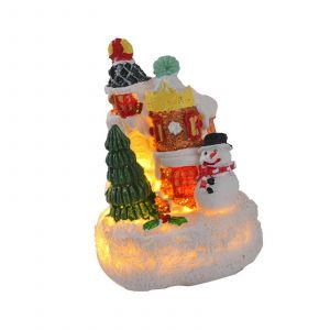 Accrocheur De No&euml;l En R&eacute;sine ?uvres D'Art Santa/Bonhomme De Neige Maison De La Forme De La Sculpture De Bureau, D&eacute;coration, D&eacute;coratif &Agrave; La Maison De L'Ornement Multicolore - Neuf