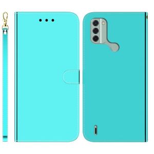 &Eacute;tui En Cuir Effet Miroir Pour Nokia C31 - Vert Menthe - Neuf