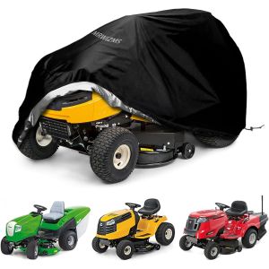 MEVRONISSHOP-Housse de tracteur de jardin, Housse tondeuse autoport&eacute;e, B&acirc;che en tissu Oxford 420D coupe-vent, Anti-pluie, Anti-poussi&egrave;re et anti-UV (L183 x W137 x H117CM) - Neuf