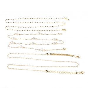 Lot De 3 Chaines De Lunettes En Alliage Avec Pendentif En Forme De Feuille Et Fausses Perles - Neuf
