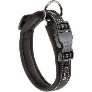 Eryi-Collier Chien Sport Dog, Collier Pour Chien De Taille Petite, Rembourrage Doux, Coutures Réfléchissantes, Étiquette Pour Le Nom De L'animal, Reglable, Taille: 1,5 Cm (25-35 Cm), Gris - Neuf