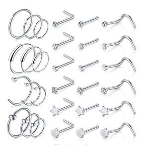 Anneaux De Nez En Acier Inoxydable, Clous De Nez En Forme De L, Boucles D'oreilles Pour Tragus, Cartilage, Hélix, Bijoux De Piercing Pour Femmes, Boucles D'oreilles À Tige En Acier Inoxydable - Neuf