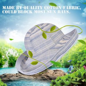 Chapeau De Protection Solaire Pour Femme, Elegant Et Portable, Double Face (Blanc Et Bleu) - Neuf