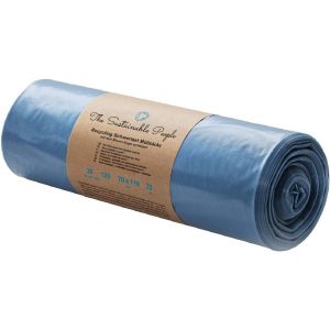 Sacs Poubelle Recyclés Pour Charges Lourdes Tsp 120L - Fabriqués À Partir De Matériaux 100 % Recyclés (Pe) - Certifiés Ange Bleu - Extrêmement Résistants À La Déchirure (100 M¿) - Rouleau De 15 Sacs - Neuf