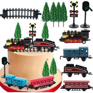 Train D&eacute;corations De G&acirc;teaux Mini Train Jouets Transport Voie Ferr&eacute;e D&eacute;corations De G&acirc;teaux Pour Gar&ccedil;ons Enfants Train &Agrave; Vapeur Th&egrave;me Anniversaire Fournitures De F&ecirc;te - Neuf