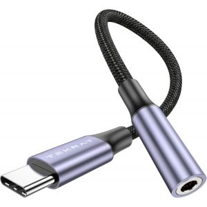 LORANKA-Adaptateur audio USB C vers prise jack 3,5 mm, c&acirc;ble auxiliaire pour &eacute;couteurs num&eacute;riques vers USB C, adaptateur prise casque vers type C pour iPhone 16, Samsung S24, Google Pixel 8, Huawei - Neuf
