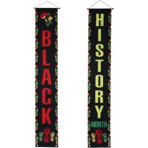 CHECARZHN--NO1-1 Paire De Décorations Américaines Juneteenth - Décoration Africaine - Drapeau Du Jueteenth Pour Porte D'Entrée - Couple D'Histoire - Noir - Décoration À Suspendre Pour Couple - Neuf