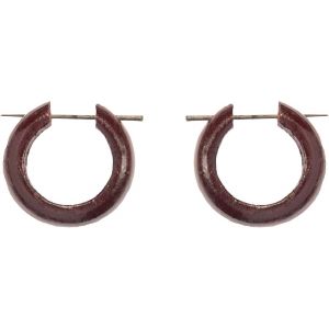 Kal-Boucles D'oreilles De Femmes En Bois Cr&eacute;oles Fait Main Marron Rondes - Neuf