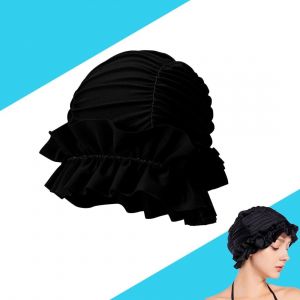 meimie-Bonnet De Bain Turban Pour Femme,Rétro Bonnet De Natation,Bonnet De Bain Élastique,Bonnet De Natation Pour Cheveux Longs Et Courts,Bain Turban Pour Salon,Sauna - Neuf