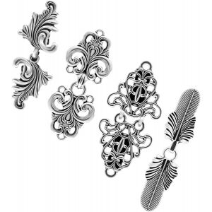 Kjdal-Lot De 4 Clips Vintage En Métal Pour Pull/Écharpe/Cardigan/Cardigan/Col De Robe Torsadée Pour Manteau Et Cape Antique Pour Femme Et Fille - Neuf