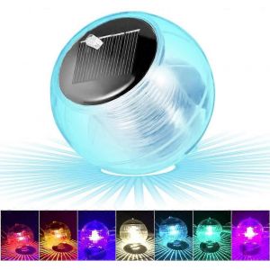 Lampe solaire flottante pour piscine, &eacute;clairage LED, changement de couleur automatique, &eacute;tanche, boule solaire - Neuf
