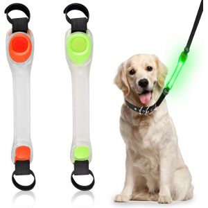 Jgd-2 Pi&egrave;ces De Colliers Lumineux Led Pour Animaux De Compagnie, Collier Lumineux Rechargeable Avec Indicateur Lumineux Pour Chien, 3 Modes De Clignotement, Collier Simple &Agrave; Attacher &Agrave; La Laisse Et A - Neuf