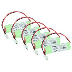 vhbw 5x Batterie compatible avec Schneider OVA LUXA, RILUX, 37027, 51012E &eacute;clairage d'issue de secours (1600mAh, 2,4V, NiCd) - Neuf