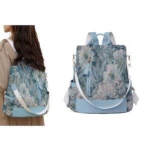 Sac &Agrave; Dos Antivol Pour Femme, Grande Capacit&eacute;, Style D&eacute;contract&eacute;, Bleu - Neuf